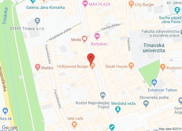Google map: Štefánikova 39, Trnava